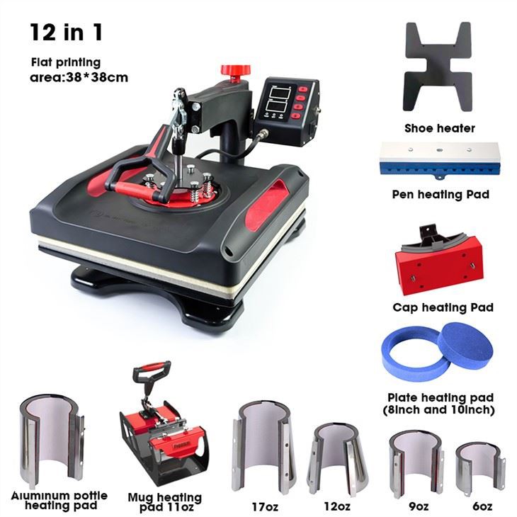 Heat Combo Press Machine 12 in 1 15*15inch 38*38CM